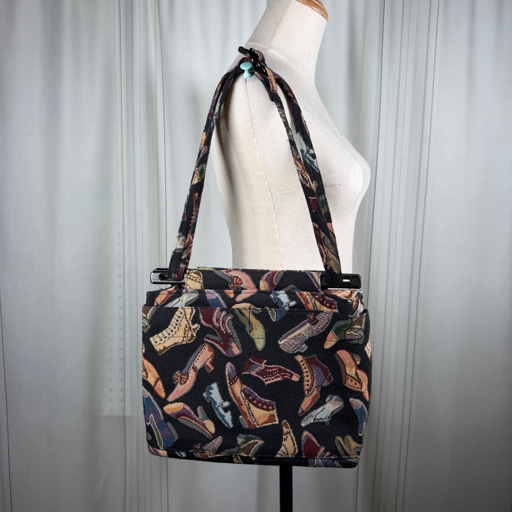 Toby Weston Whimsigoth Kitschy Shoe Tapestry Bag Wood Bar